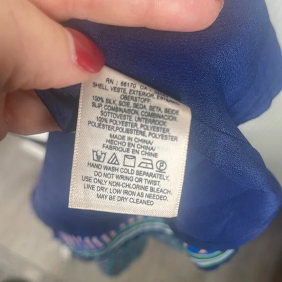 Anthropologie Maeve Silk Dress Geometric Print Spaghetti Straps Sundress Sz L - Picture 10 of 12